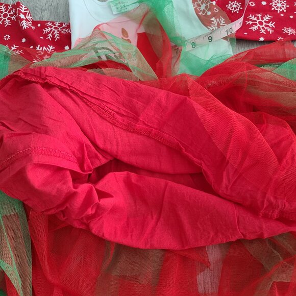 Girls Christmas Unicorn Tutu Dress Red and Green Size 4–5Y - Picture 10 of 11
